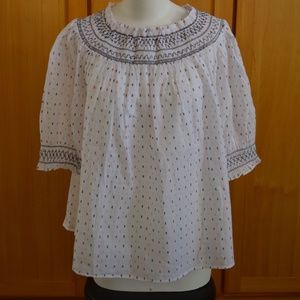 Ann Taylor Loft Shabby Chic White Summer Blouse